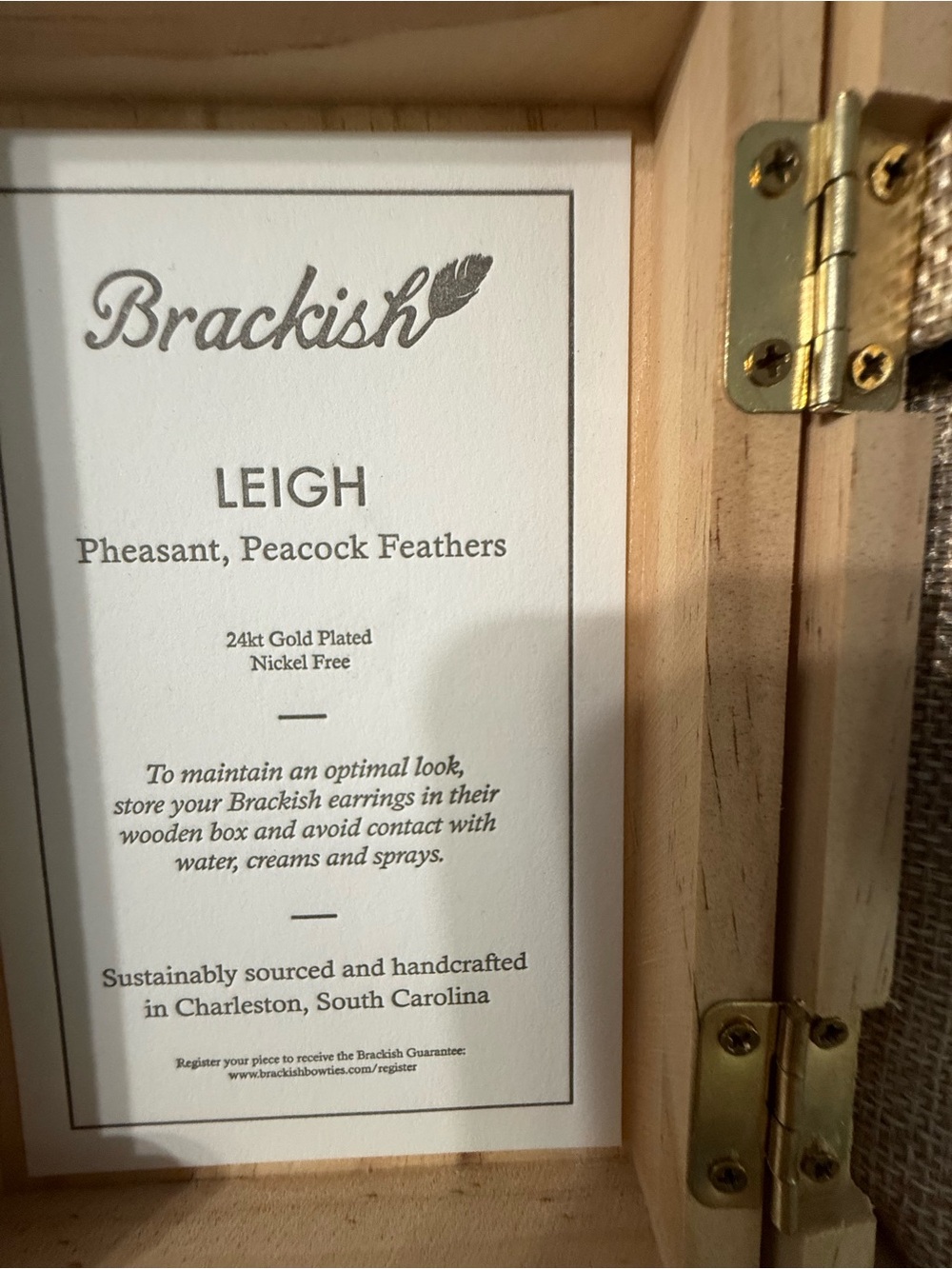 BRACKISH “LEIGH” PEACOCK & PHEASANT FEATHER STATEMENT EARRINGS - Picture 4 of 4
